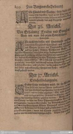 Der 37. Artickel. Erbtheil belangende.