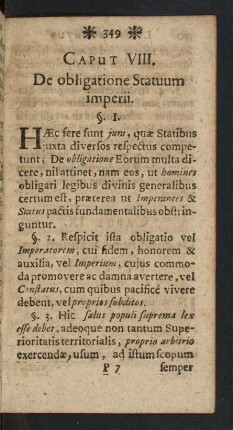 Caput VIII. De obligatione Statuum imperii.