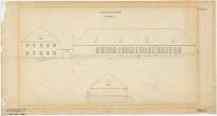 Fick, Roderich; Obersalzberg; SS-Kaserne mit Mannschaftsgebäude, Wirtschaftsgebäude, Exerzierhaus, Kasernenhof, Turnhalle - Exerzierhalle (Ansichten)