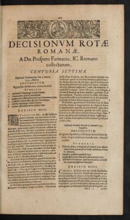 Decisio DCCI. - Decisio DCCC.
