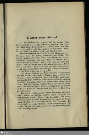 I. Georg Adam Neithard