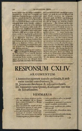 966-987, Responsum CXLIV. Juram. dandor et respondend. process. injur. - Responsum CXLV. Viduae illustris dotalitium
