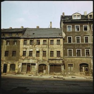 Dresden-Friedrichstadt, Schäferstraße 10. Wohnhaus mit Läden (um 1736). Straßenfront