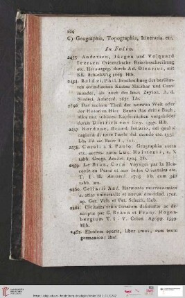 C) Geographia, Topographia,Itineraria. etc (Nr. 2453 - 2857)