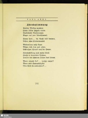 Paul Apel: Abendstimmung