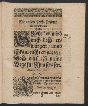 Die andere Leich-Predigt