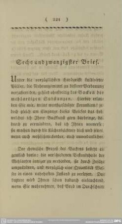 Sechsundzwanzigster Brief