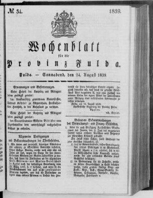 No. 34, Ausgabe vom 24. August 1839