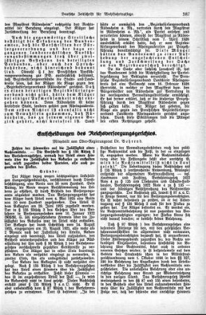 Entscheidungen des Reichsversorgungsgerichtes