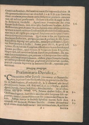 Praeliminaria Davidica.