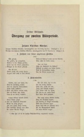 Übergang zur zweiten Blüteperiode