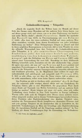 XVI. Kapitel: Gedankenübertragung oder Telepathie.