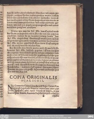 Copia Originalis Scalichii.