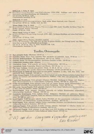 Textilien, Orientteppiche (Nr. 318-337)