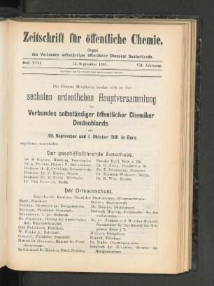 Heft XVII. 15. September 1901.