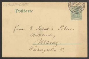Brief an B. Schott's Söhne : 04.01.1909