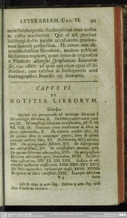 Caput VI. De Notitia Librorum