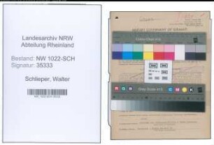 Entnazifizierung Walter Schlieper , geb. 17.05.1879 (Prokurist)