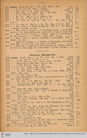 Sachsen, Königreich (Nr. 2111 - 2194)