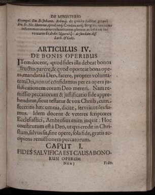 Articulus IV. De Bonis Operibus.