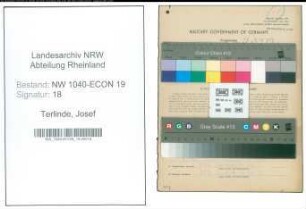Entnazifizierung Josef Terlinde , geb. 17.04.1906 (Elektromeister)