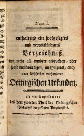 Materialien zur oettingischen ältern und neuern Geschichte : eine periodische Schrift, 1. 1771