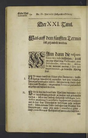 Der XXI. Titul.