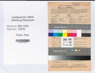 Entnazifizierung Paul Kuch, geb. 09.10.1894 ()