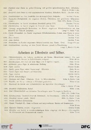 Arbeiten in Elfenbein und Silber (Nr. 1541-1565)