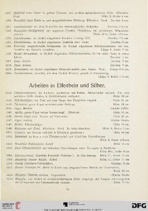 Arbeiten in Elfenbein und Silber (Nr. 1541-1565)