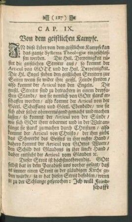 Cap. IX. Von dem geistlichen Kampfe