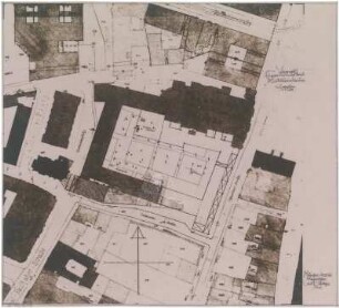 Gsaenger, Gustav; München, Theatinerstr.; Bayerisches Kultusministerium, Erweiterung - Vorprojekt Erweiterungsbau (Lageplan)