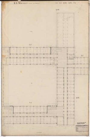 Reichsluftfahrtministerium, Berlin: Teilgrundriss L1/L2/Q1 1:100 (5. OG)