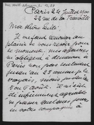 Brief an Lilli Lehmann : 24.07.1900
