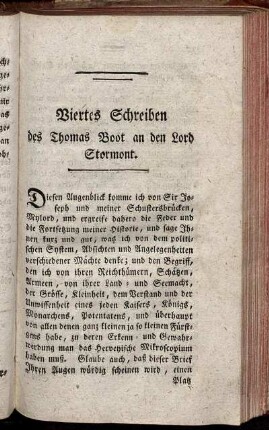 Viertes Schreiben des Thomas Boot an den Lord Stormont.