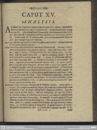 Caput XV. [Analysis, Explicatio Textus, Quaestiones, Loci Communes]