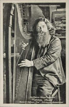 Harfner und Sänger-Bassist Martin Heigl Weinwirt i. Kufstein, Tirol Schicketanz-Batzenhäusl.