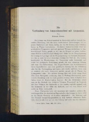 Die Verbindung von Ammoniumnitrat mit Ammoniak