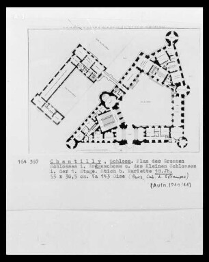Chantilly, Schloss, Plan des Großen Schlosses und des Kleinen Schlosses