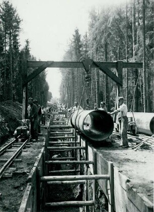 Wasserleitung Hoher Bühl bei Nürnberg, Deutschland, 1936