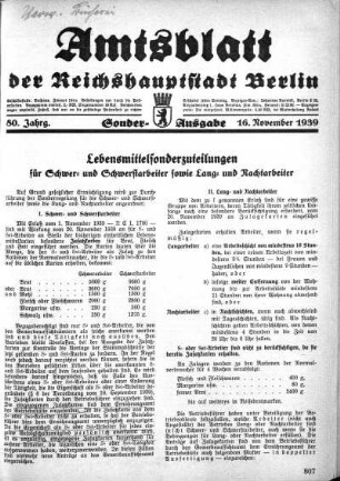 Sonder-Ausgabe, 16. November 1939