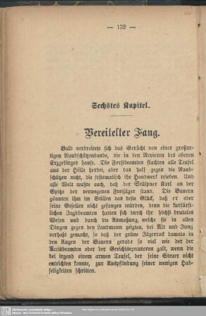 Sechstes Kapitel. Vereitelter Fang