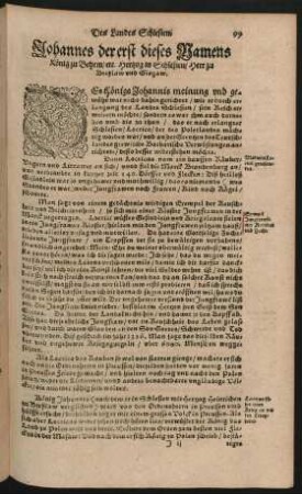 Johannes der erst dieses Namens König zu Behem/ etc. Hertzog in Schlesien ...