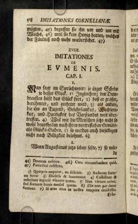 318-360, XVIII. Imitationes Ex Evmenis.