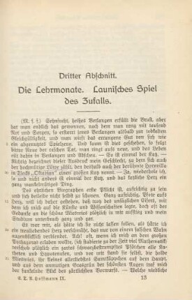 Dritter Abschnitt. Die Lehrmonate. Launisches Spiel des Zufalls