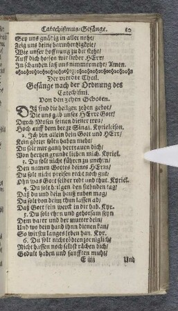 Der vierdte Theil. Gesänge nach der Ordnung des Catechismi.