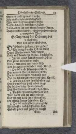 Der vierdte Theil. Gesänge nach der Ordnung des Catechismi.