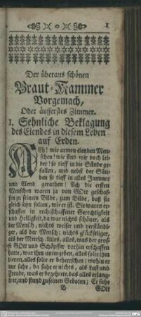 Der überaus schönen Braut-Kammer Vorgemach, Oder äusserstes Zimmer