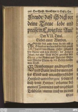 Der VII. Titul. Gebet einer Wittven.
