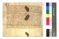 Antonius von Porto (Portuensis) [und Selva candida Bischof von Bologna] (Bononiensis), Johannes von St. Sixtus, Bischof von Ragusa (Ragusiensis), Gabriel von St. Clemens, Bischof von Siena (seneniensis), Angelus von St. Peter und St. Marcellus, Bischof von Verona (Veronensis) und Thomas von St. Johannes und St. Paul, Bischof zu Tricarico (Tricaricumiensis), Kardinäle, erteilen dem Altar der Kapelle des neuen Hospitals [des Deutschen Hauses] zu Mergentheim (Mergentheym) in der Diözese Würzburg (herbipolensis) einen Ablaß von 100 Tagen.